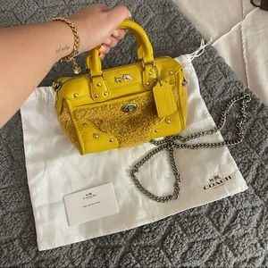 COACH Leather and Sherpa mini purse